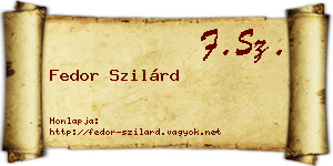 Fedor Szilárd névjegykártya