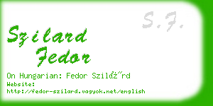 szilard fedor business card